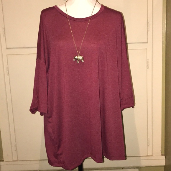 42 pops Tops - Burgundy Plus Tunic NWOT